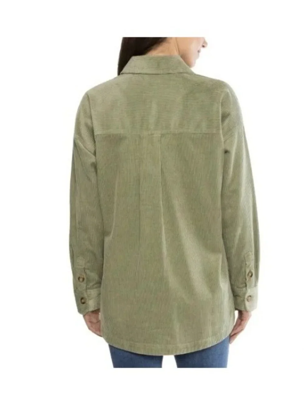 NWT Matty M Women's Size L Green Corduroy Shirt Jacket B1512